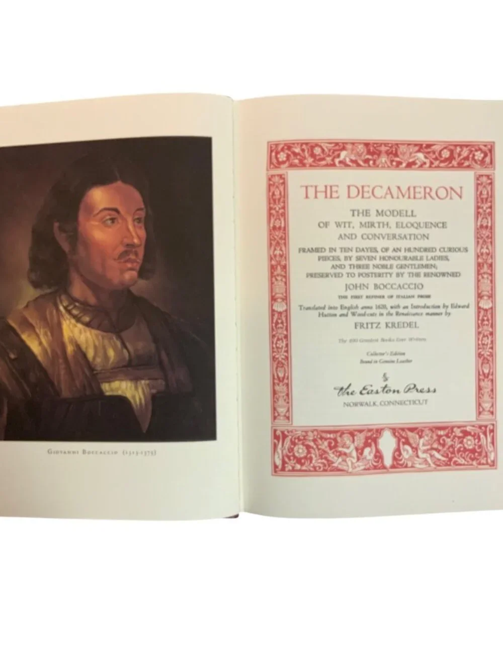 The Decameron by Giovanni Boccaccio Easton Press Leather Bound 1980
